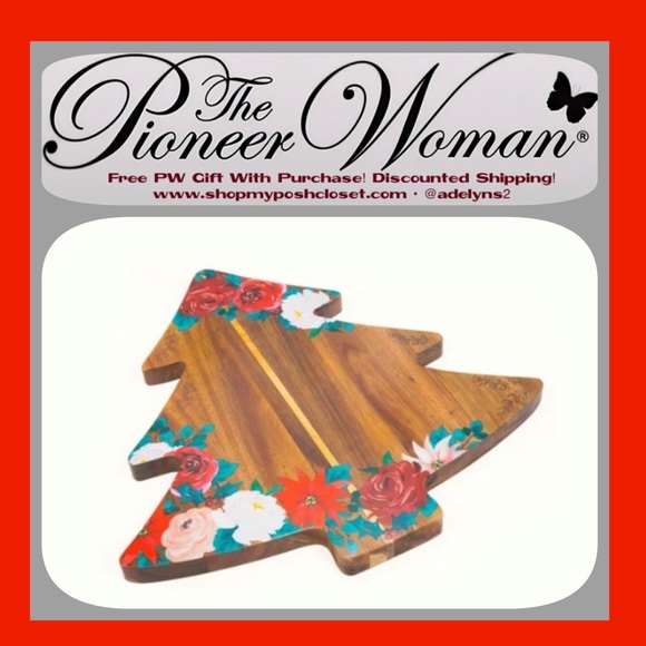 🌺 Last One! 🌺 New Pioneer Woman Acacia Christmas Tree Charcuterie Cutting Board - Picture 6 of 8